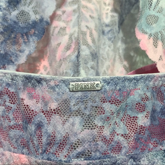 VS Pink High Neck Lace Bralette - Picture 4 of 9